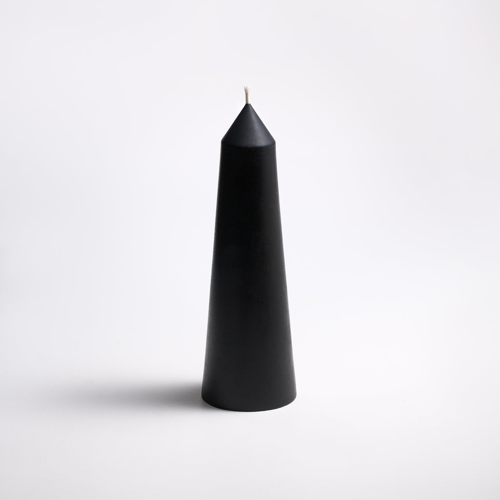 Short Tower Candle in Black 